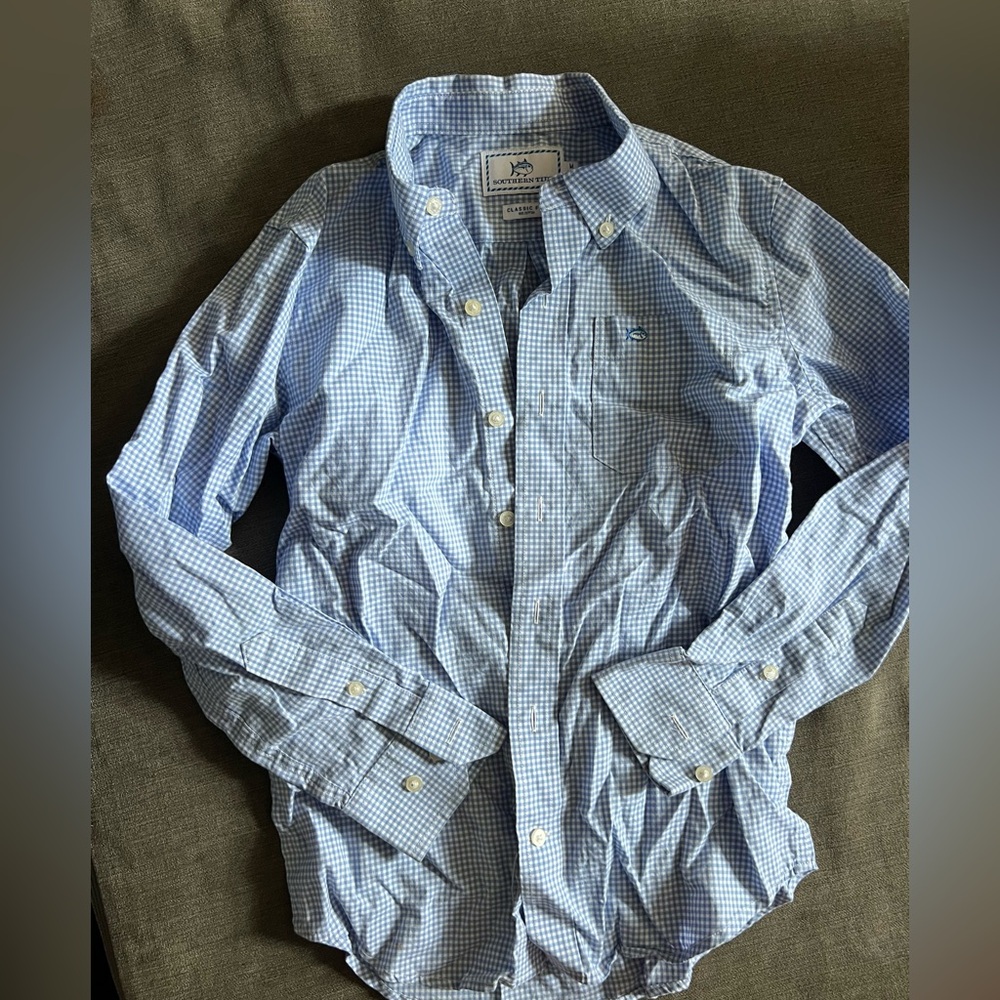Southern Tide Light Blue Gingham Shirt